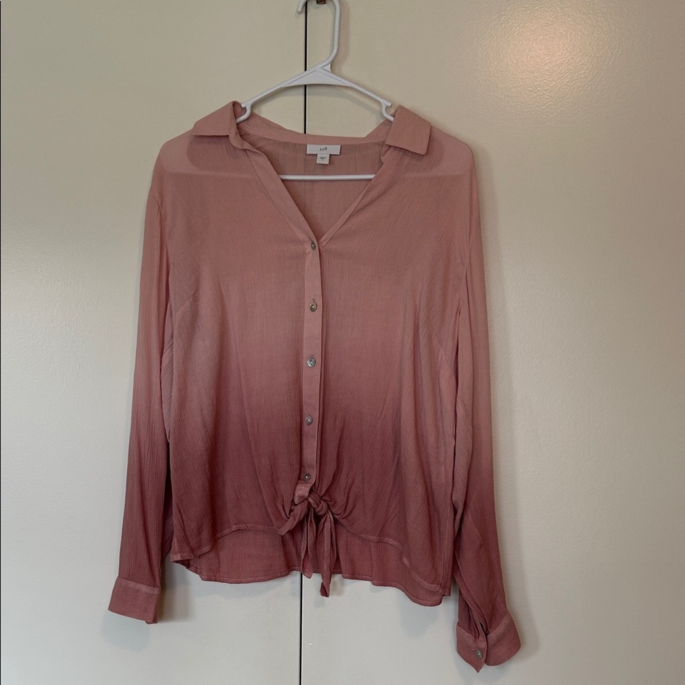 J. Jill Rose Ombre Button-Down Shirt size small